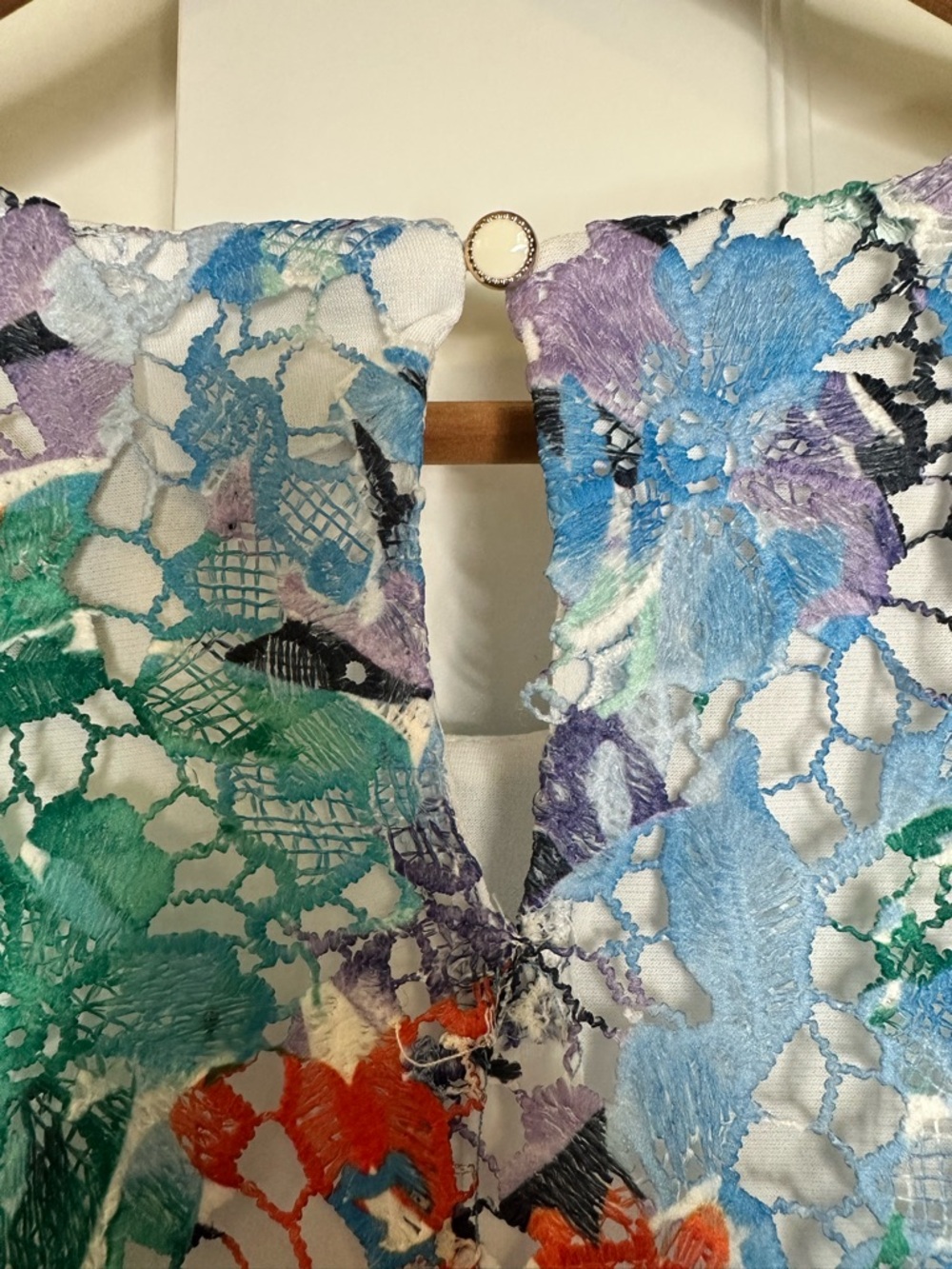 Susan Graver Occasions Floral Lace Top - EUC - Picture 6 of 8